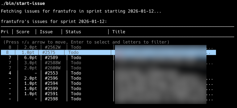 bin/start-issue TUI bin/start-issue TUI