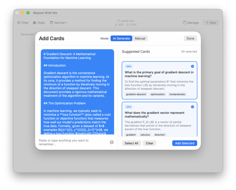 Repeat With Me - Agregar tarjetas Repeat With Me - Agregar tarjetas